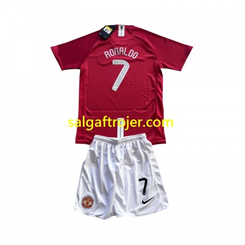 Manchester United Cristiano Ronaldo 7 Champion League 2007 Fodboldtrøjer Børn Retro Hjemmebanesæt Kort ærmer Manchester United Cristiano Ronaldo 7 Champion League 2007 Fodboldtrøjer Børn Retro Hjemmebanesæt Kort ærmer